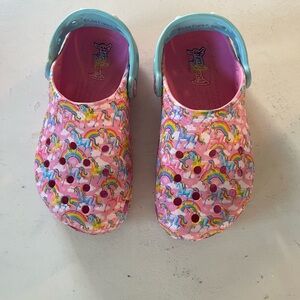 CROCS Kids' Lisa Frank Pink Rainbow Unicorn Clogs